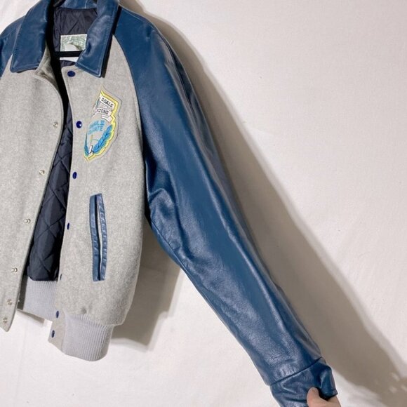 Vintage Hunters Manufacturing Co John Paul II Collegiate Bomber Varsity Jacket M - Picture 5 of 15